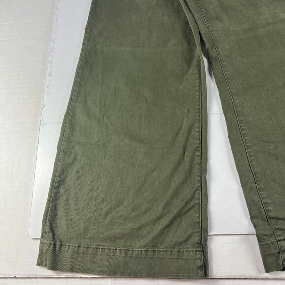 Frame Pants Women's 33x30* Le Tomboy Wide Leg Dark Green Stretch Trousers Tag 31 - Picture 6 of 16